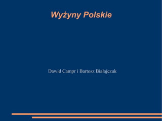 Wyżyny Polskie
Dawid Campr i Bartosz Białajczuk
 