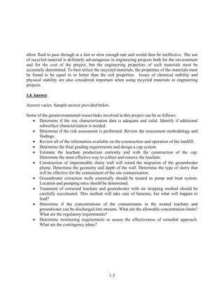 Answers to Problems – Geoenvironmental Engineering by Sharma & Reddy | PDF