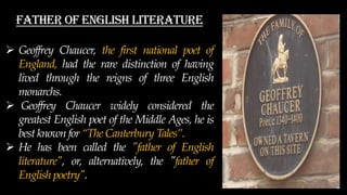 Geoffrey Chaucer Life & Works || By Dr. Anukriti Sharma | PPTX