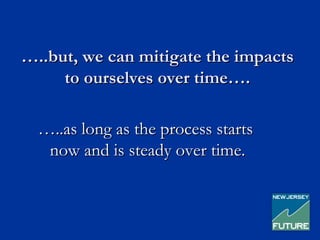 …..but, we can mitigate the impacts
     to ourselves over time….

  …..as long as the process starts
   now and is steady over time.
 