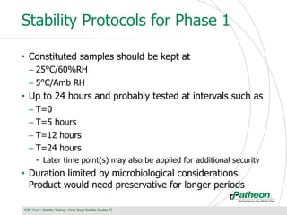 Designing Stability Studies for Early Stages of Pharmaceutical ...