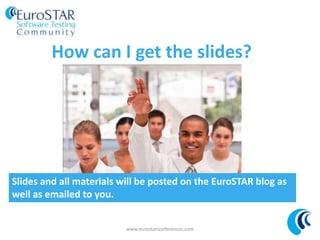 Join the conversation on Twitter
#esconfs
@esconfs
@geoffthommo
www.eurostarconferences.com
Continue the conversation with the speaker on Twitter after the show!
 