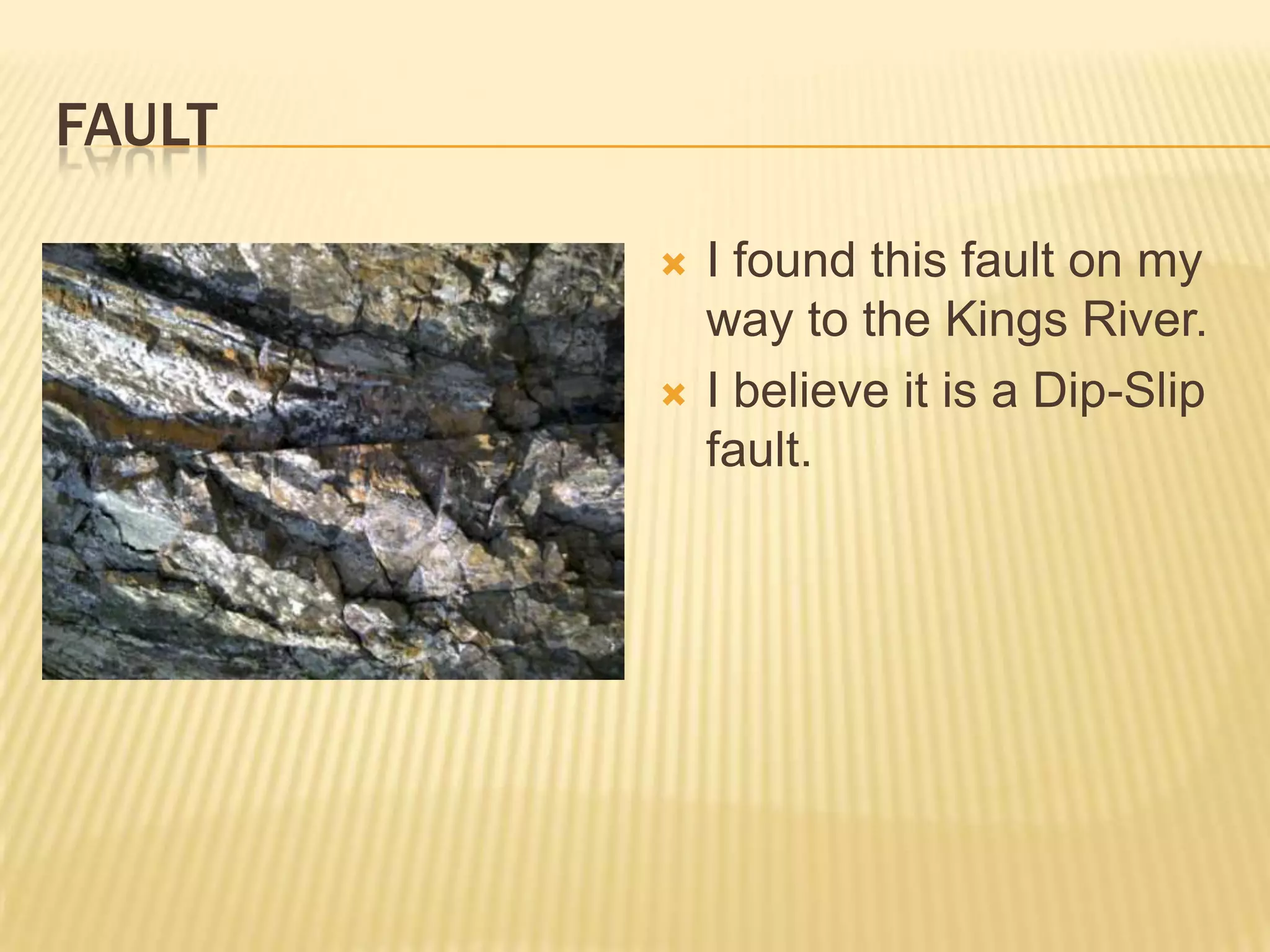 FaultI found this fault on my way to the Kings River.I believe it is a Dip-Slip fault.