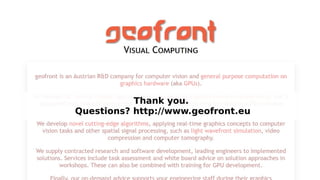 Thank you.
Questions? http://www.geofront.eu
 