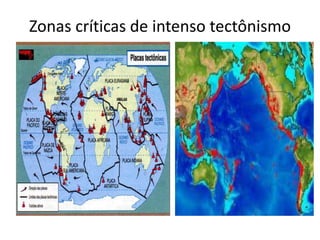 Zonas críticas de intenso tectônismo
 