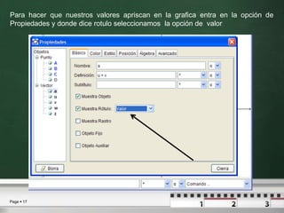 Para hacer que nuestros valores apriscan en la grafica entra en la opción de Propiedades y donde dice rotulo seleccionamos  la opción de  valor 