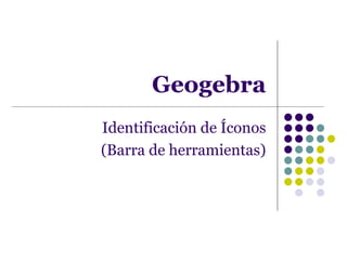 Geogebra Identificación de Íconos (Barra de herramientas) 