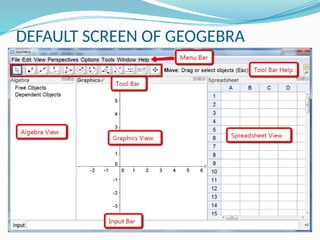 DEFAULT SCREEN OF GEOGEBRA
 