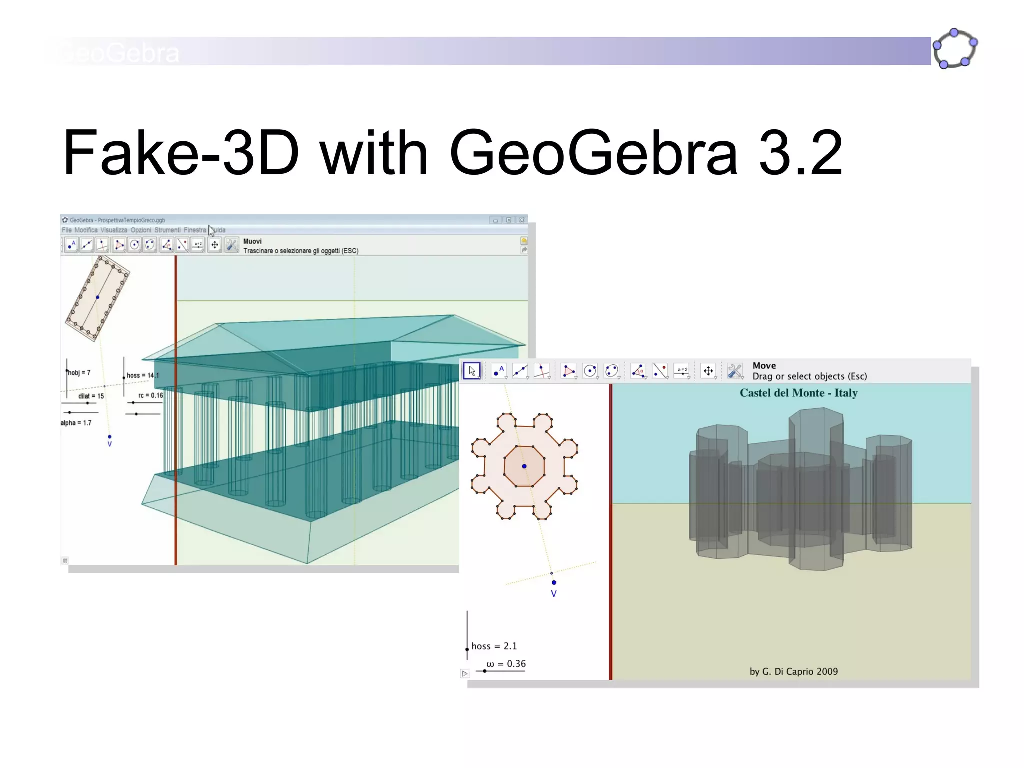 Fake-3D with GeoGebra 3.2 