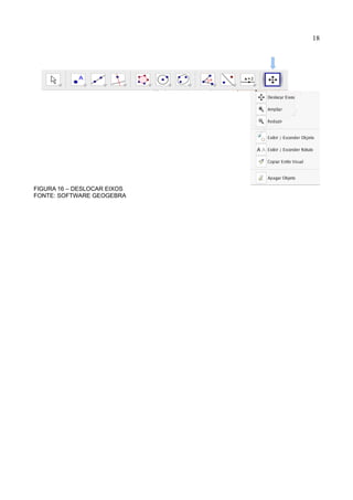 18
FIGURA 16 – DESLOCAR EIXOS
FONTE: SOFTWARE GEOGEBRA
 