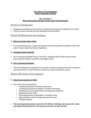 GEOG II - Chap 09 - Variations in Development in the World | DOCX