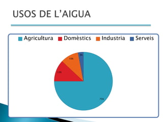 Agricultura         Domèstics    Industria   Serveis

                           3%
                     10%




              12%




                                75%
 