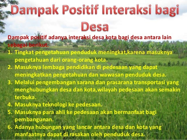 Dampak positif urbanisasi bagi desa dan kota