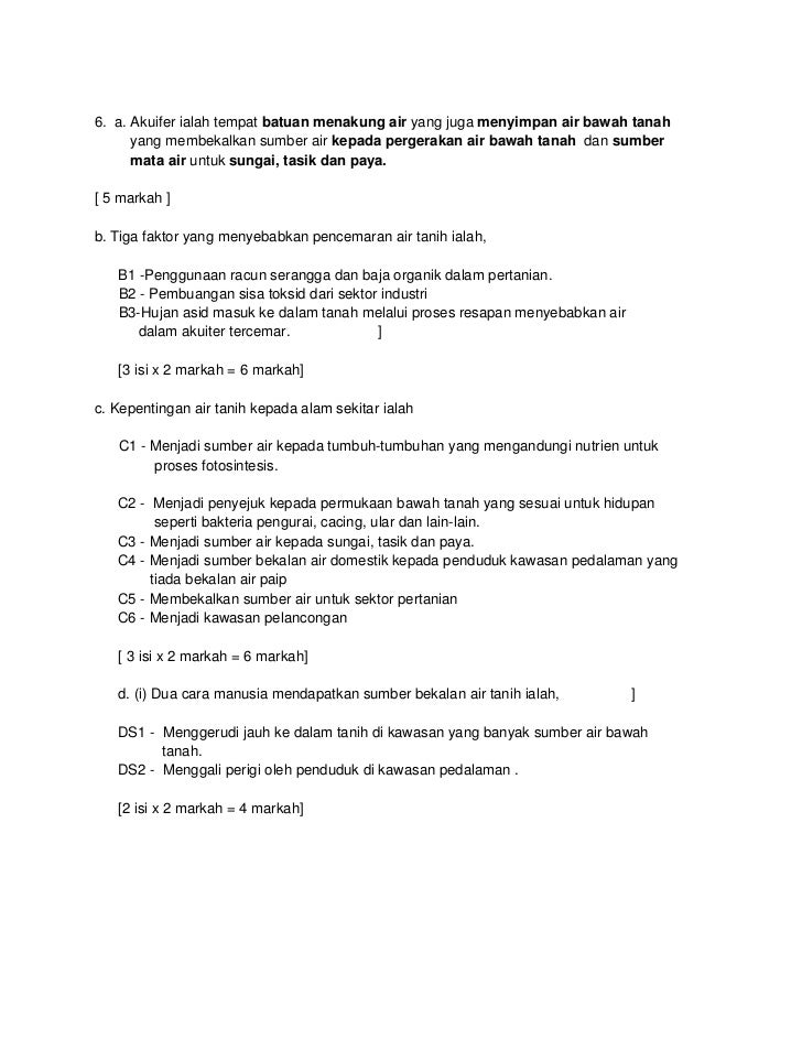 Geografi 1 Skema Jawapan