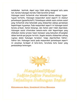 Geografi 8   makalah hubungan sosial