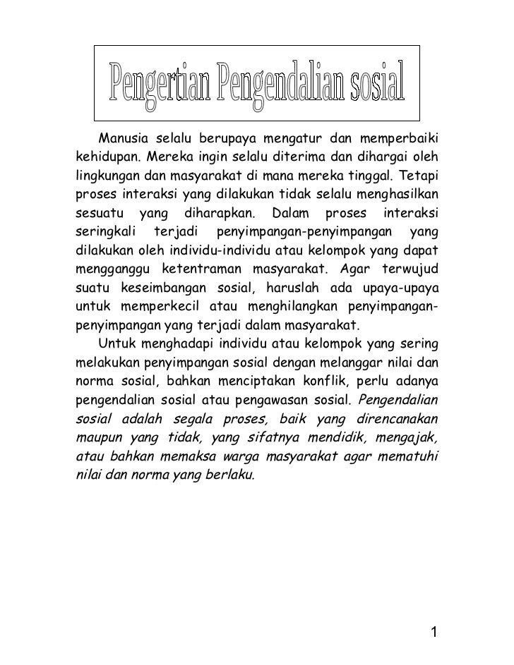 Geografi 8 Makalah Pengendalian Penyimpangan Sosial