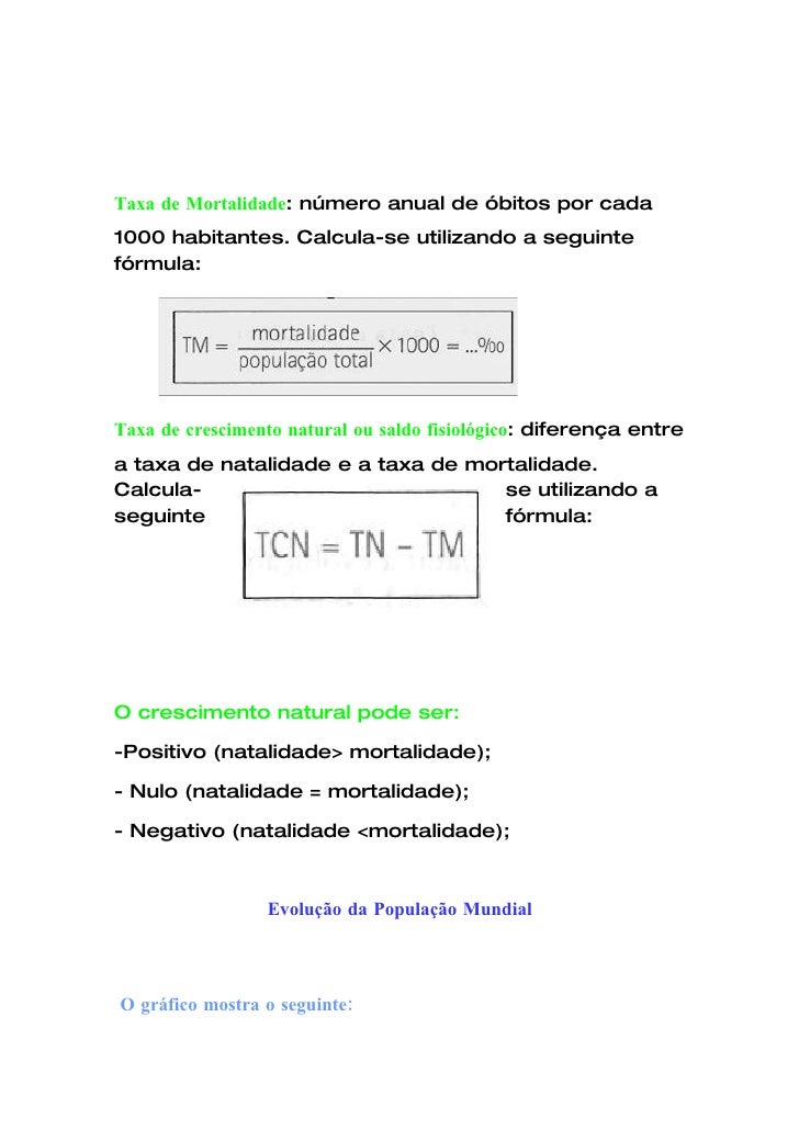 Como Se Calcula A Taxa De Crescimento Natural