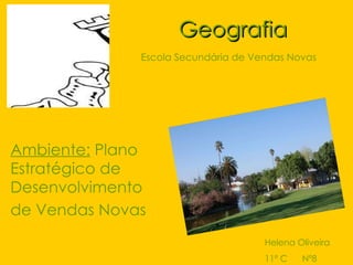 Geografia  Ambiente:  Plano Estratégico de Desenvolvimento de Vendas Novas   Helena Oliveira 11º C  Nº8 Escola Secundária de Vendas Novas 
