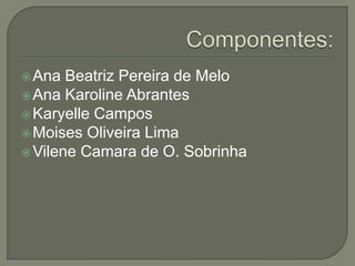  Ana

Beatriz Pereira de Melo
 Ana Karoline Abrantes
 Karyelle Campos
 Moises Oliveira Lima
 Vilene Camara de O. Sobrinha

 