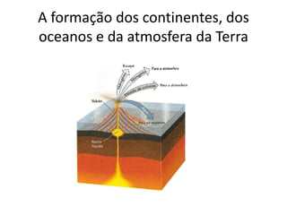 A formação dos continentes, dos
oceanos e da atmosfera da Terra
 