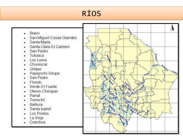 Mapa De Rios Lagos Y Lagunas De Chihuahua
