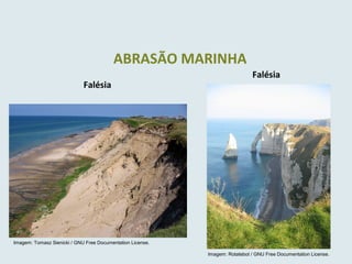 ABRASÃO MARINHA
Falésia
Falésia
Imagem: Tomasz Sienicki / GNU Free Documentation License.
Imagem: Rotatebot / GNU Free Documentation License.
 