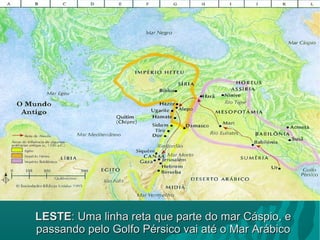 LESTELESTE: Uma linha reta que parte do mar Cáspio, e: Uma linha reta que parte do mar Cáspio, e
passando pelo Golfo Pérsico vai até o Mar Arábicopassando pelo Golfo Pérsico vai até o Mar Arábico
 