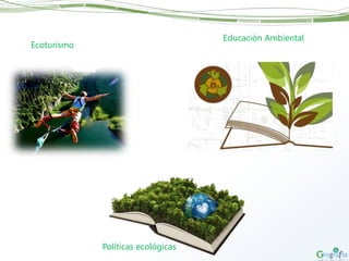 Ecoturismo
Educación Ambiental
Políticas ecológicas
 