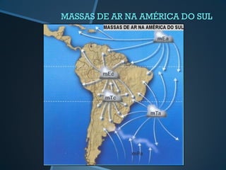 MASSAS DE AR NA AMÉRICA DO SUL
 