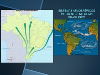 SISTEMAS ATMOSFÉRICOS
INFLUENTES NO CLIMA
BRASILEIRO
 