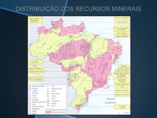 DISTRIBUIÇÃO DOS RECURSOS MINERAIS
 