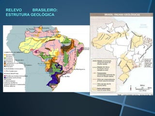 RELEVO BRASILEIRO:
ESTRUTURA GEOLÓGICA
 