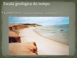Escala geológica do tempo Cenozóico  - Terciário (barreiras) - sedimentar 