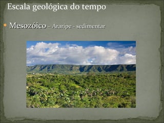 Escala geológica do tempo Mesozóico  – Araripe - sedimentar 