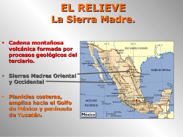 Sierra Madre Occidental Mapa Fisico