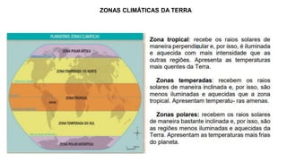 ZONAS CLIMÁTICAS DA TERRA
 