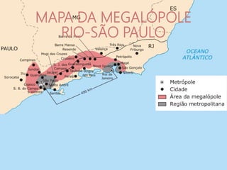 MAPA DA MEGALÓPOLE
RIO-SÃO PAULO
 