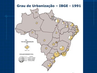 Grau de Urbanização – IBGE - 1991 Grau de Urbanização – IBGE - 1991 