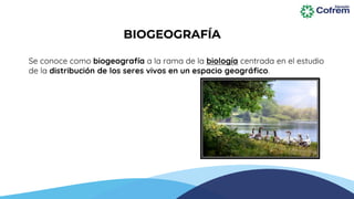 Se conoce como biogeografía a la rama de la biología centrada en el estudio
de la distribución de los seres vivos en un espacio geográfico.
BIOGEOGRAFÍA
 