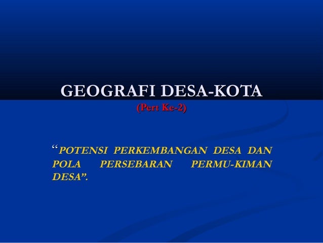 Geografi Desa Kota