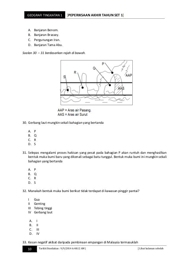 Geografi mid year form 1 2014