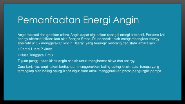 Potensi Geografis Indonesia Untuk Energi Alternatif