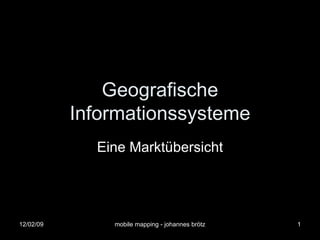 Geografische Informationssysteme Eine Marktübersicht 