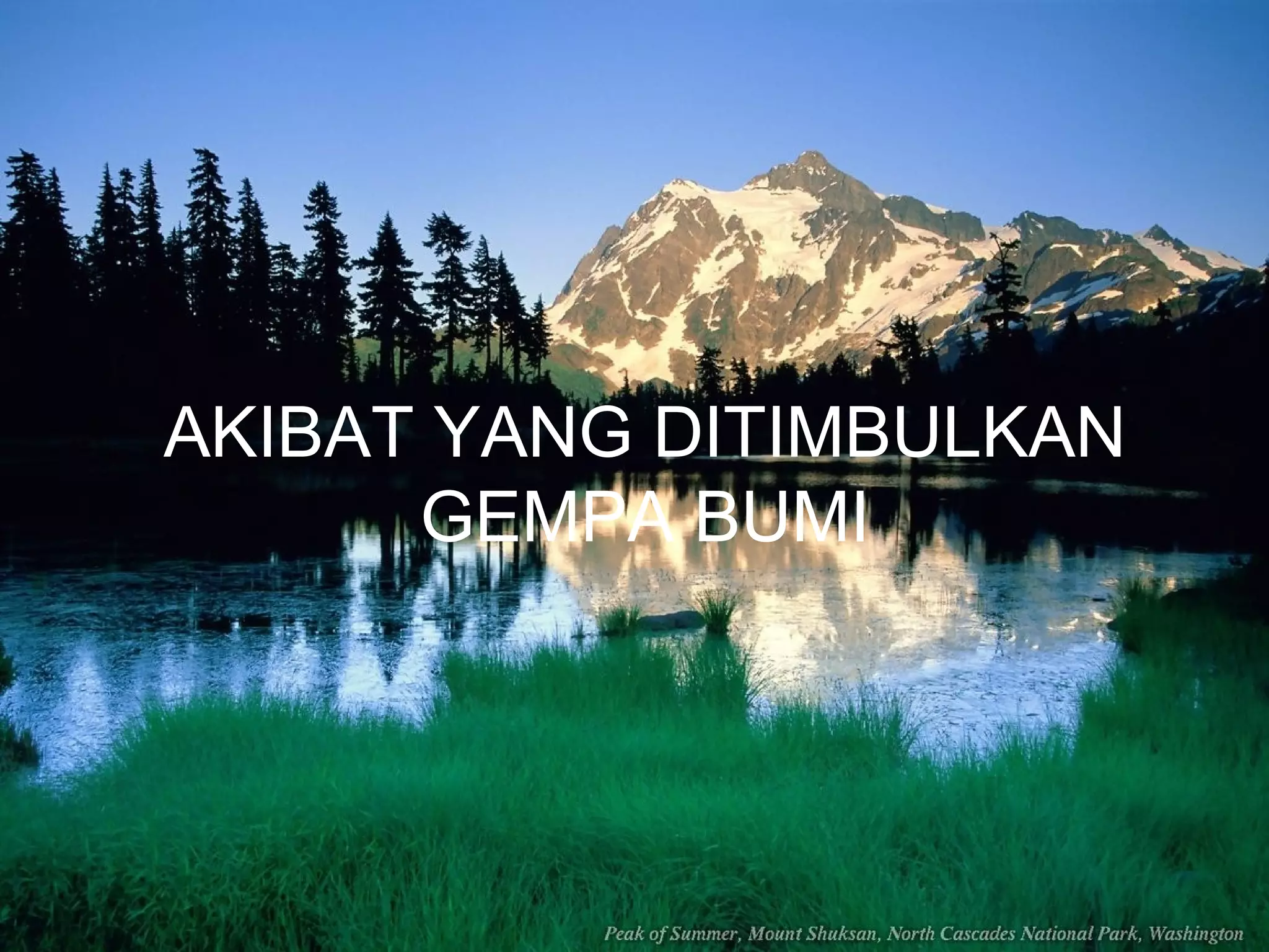 AKIBAT YANG DITIMBULKAN 
GEMPA BUMI 
 