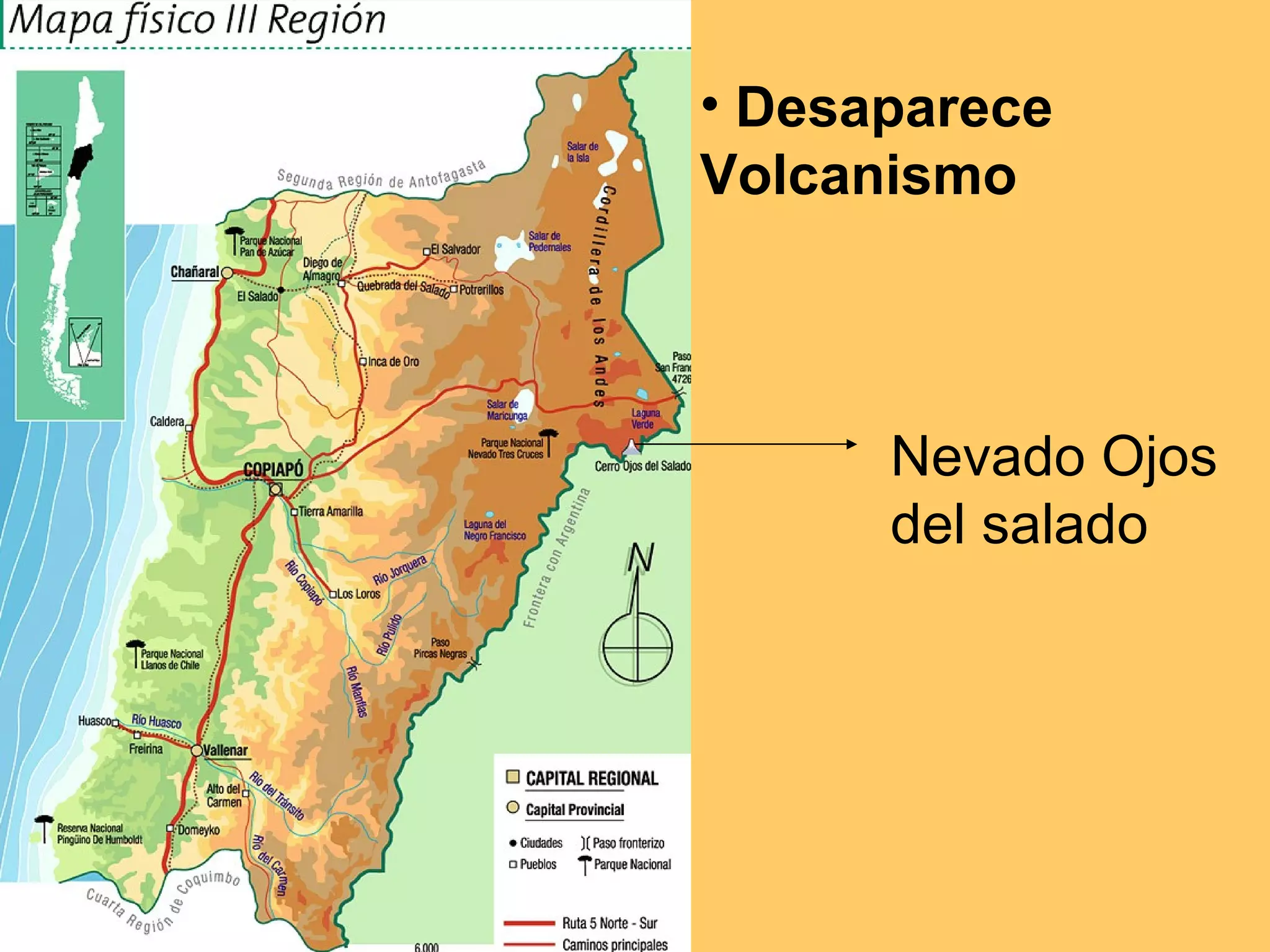 Desaparece  Volcanismo Nevado Ojos  del salado 