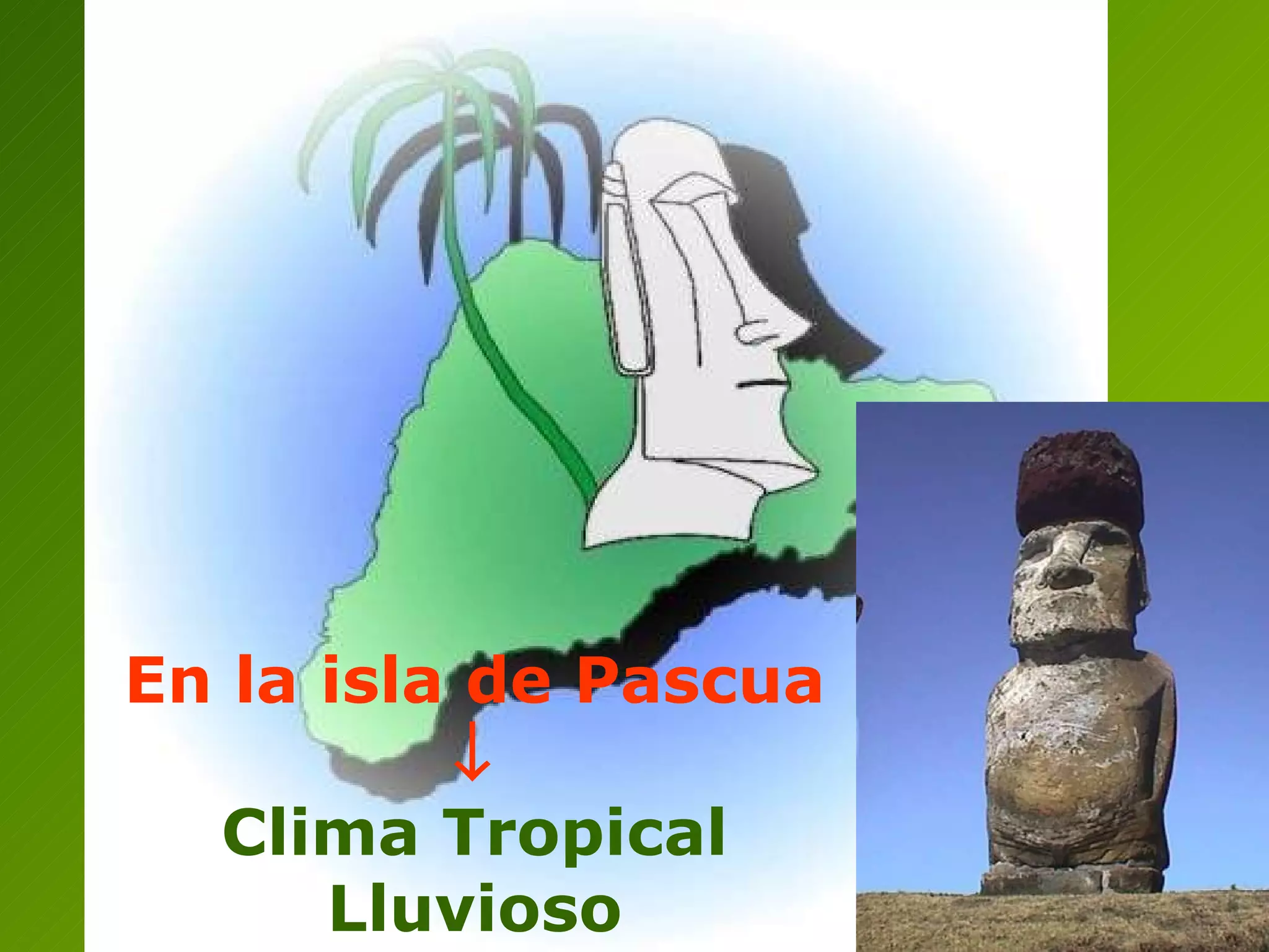 En la isla de Pascua  Clima Tropical Lluvioso 