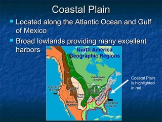Coastal Plains Physical Map Geographic Regions Of North America 5 320