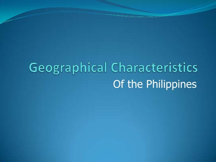 Geographical characteristics of The Philippines GO11