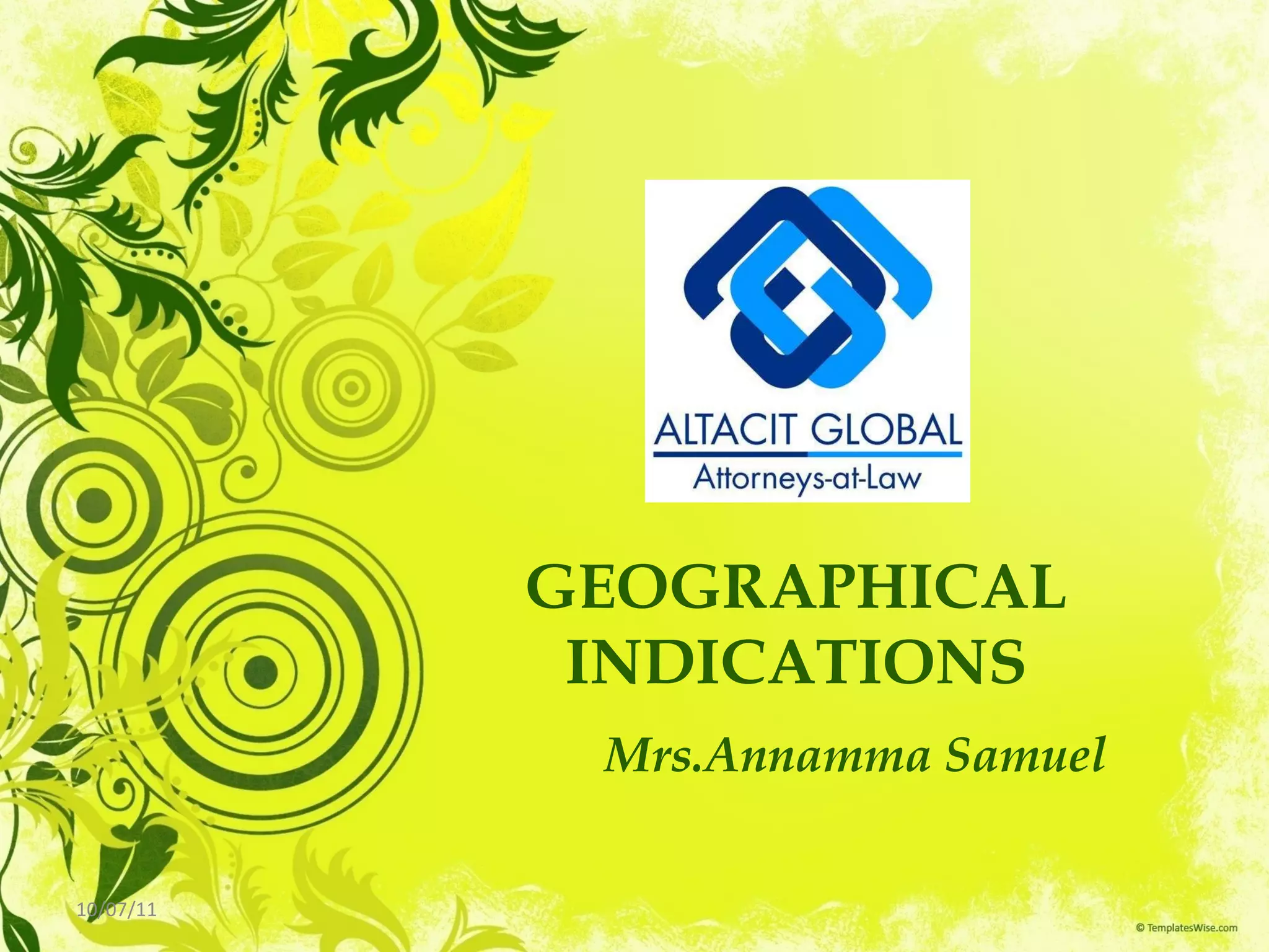 Geographical indications ppt ppt