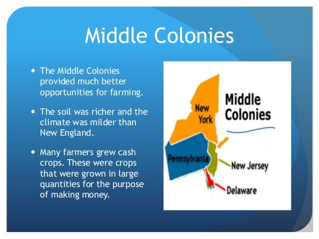 What were the industries of the Middle Colonies?